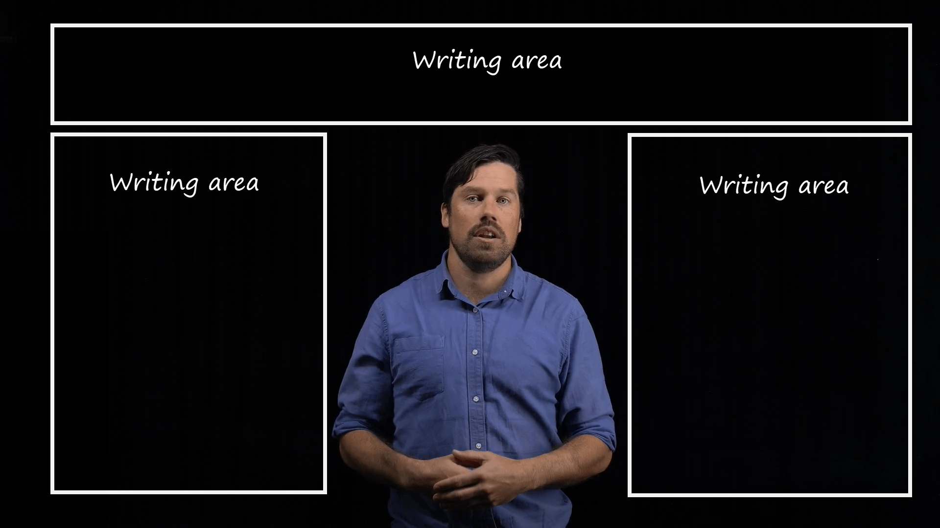 Lightboard - appropriate written text areas